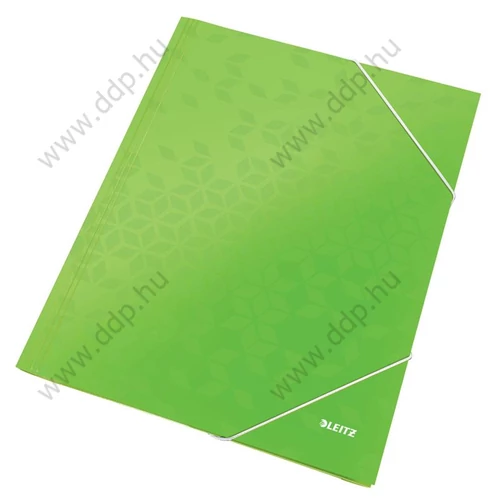 Iratgyűjtő gumis A/4 lakkfényű Leitz WOW zöld mappa -39820064-