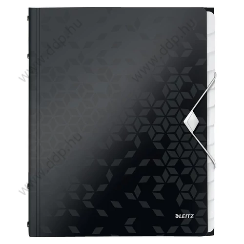 Rendezőmappa 12 részes műanyag Leitz WOW fekete -46340095-