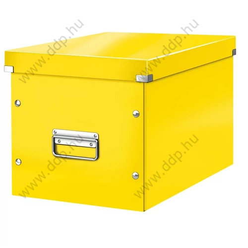 Tárolódoboz LEITZ CLICK-N-STORE kocka doboz L méret 320x310x360mm sárga
