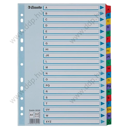 Regiszter A/4 A-Z karton betűregiszter Mylar ESSELTE elválasztólap -100166-