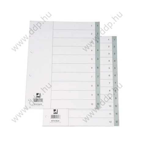 Regiszter A/4 1-20 részes szürke műanyag számregiszter Q-CONNECT elválasztólap -850258/KF01828-