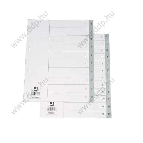 Regiszter A/4 1-31 részes szürke műanyag számregiszter Q-CONNECT elválasztólap -850259/KF01830-