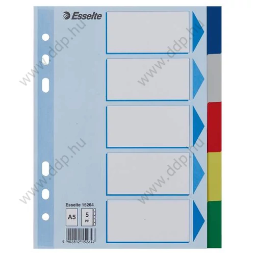 Elválasztólap A/5 műanyag 5 részes Esselte