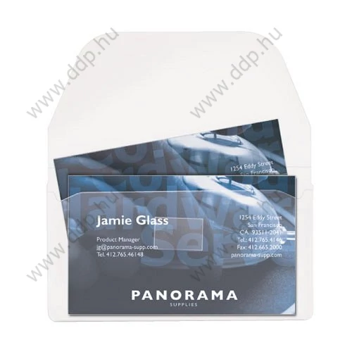 Névjegytartó tok 105x60mm öntapadó ráhajtható lezáró-füllel 3L -3L6825-10-