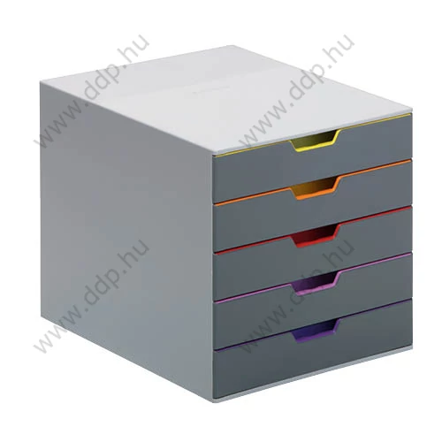 Irattartó 5 fiókos szürke, színdíszítéssel DURABLE VARICOLOR -760527-