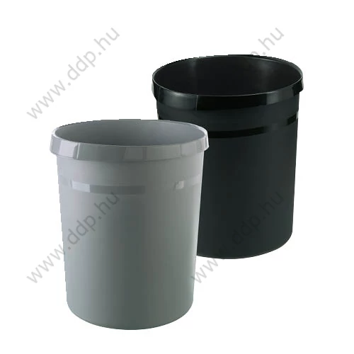 Papírkosár műanyag HAN GRIP KARMA 18 literes kerek sötétszürke szemetes 80-100% újrahasznosítható