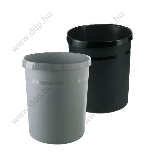 Papírkosár műanyag GRIP KARMA 18 literes kerek sötétszürke szemetes