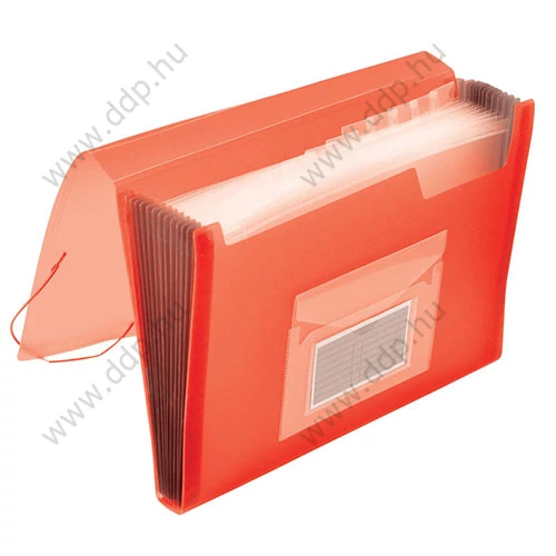 Irattartó harmonika 13rekesz áttetsző piros Q-CONNECT -KF02478-