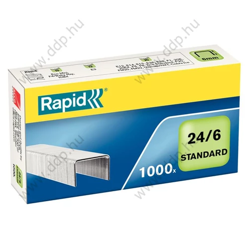 Fűzőkapocs Rapid Standard 24/6 horganyzott tűzőkapocs, 1000db/doboz -24855600-