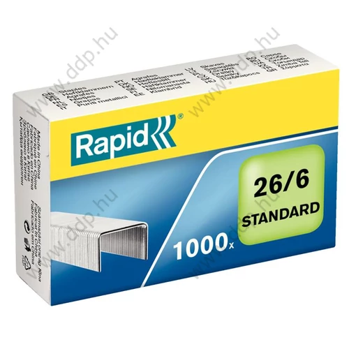 Fűzőkapocs Rapid Standard 26/6 horganyzott tűzőkapocs, 1000db/doboz -24861300-