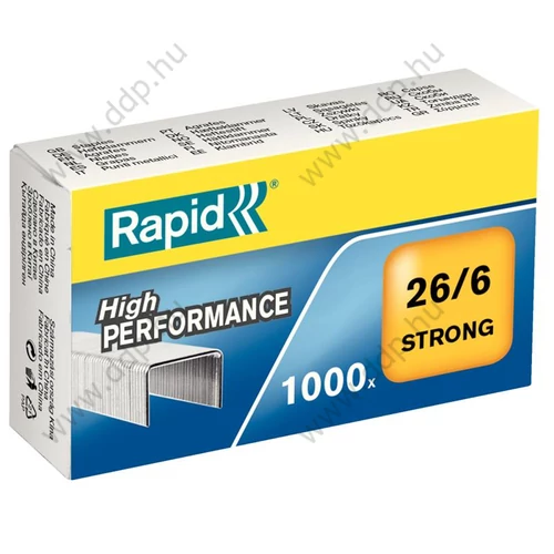 Fűzőkapocs Rapid Strong 26/6 horganyzott tűzőkapocs, 1000db/doboz -24861400-