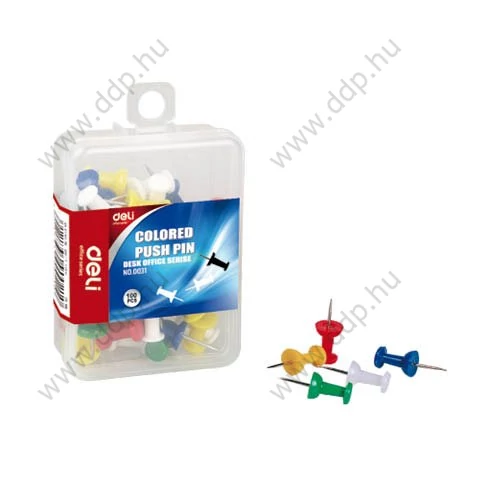 Térképtű színes 100 db-os Deli 11618031 nem átlátszó -DEL00031- DELI