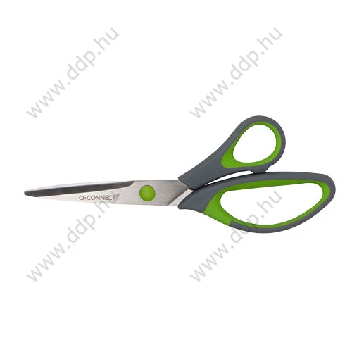 Olló 20cm rozsdamentes acél Q-Connect szürke-zöld műanyag nyél KF00754