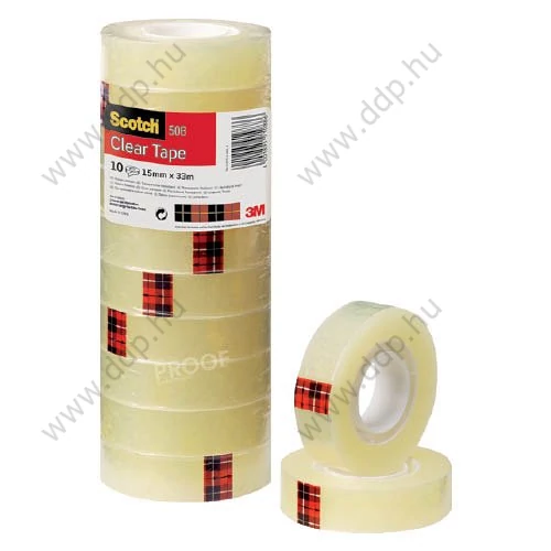 Ragasztószalag 15mmx33m sárga, zsugorfóliázott 508-1533Z Scotch, 10 db/csm