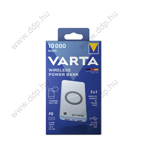 Hordozható akkumulátor VARTA Portable Wireless Power Bank 10000mAh