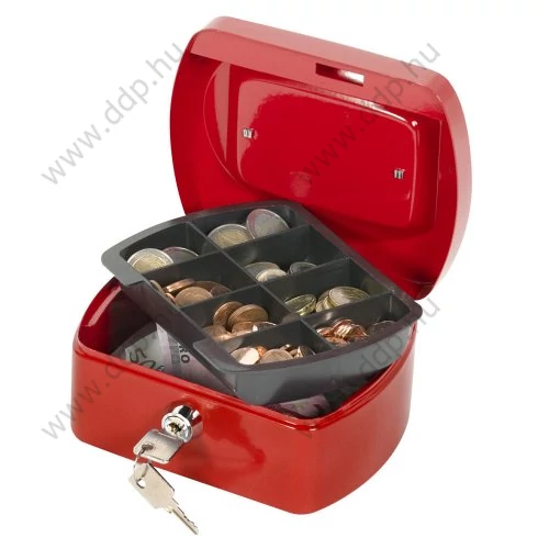 Pénzkazetta 15,5x12x7,5 piros Q-CONNECT -850291015 /KF04247-