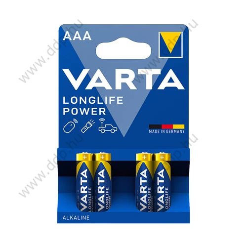 Elem mikro LR3 1,5V 4db/csm Varta Loglife Power tartós -4903121414-