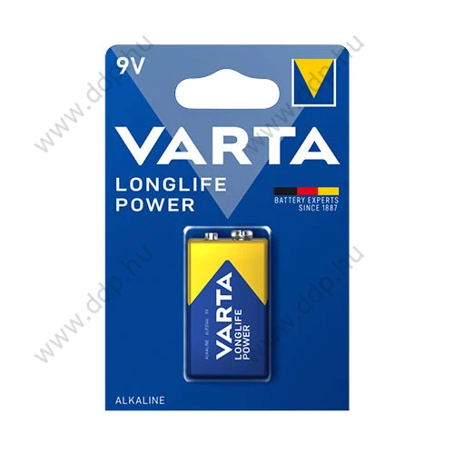 Elem 9V-os 6LR61 Varta Loglife Power tartós -4922121411-