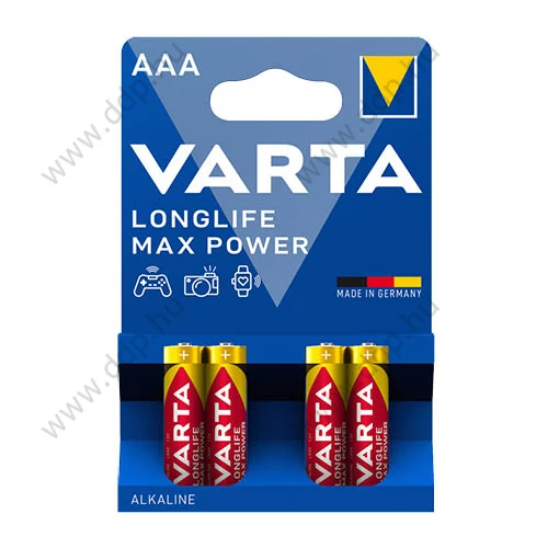 Elem mikro LR03 1,5V 4db/csm Varta Longlife Max Power alkáli -4703101404-