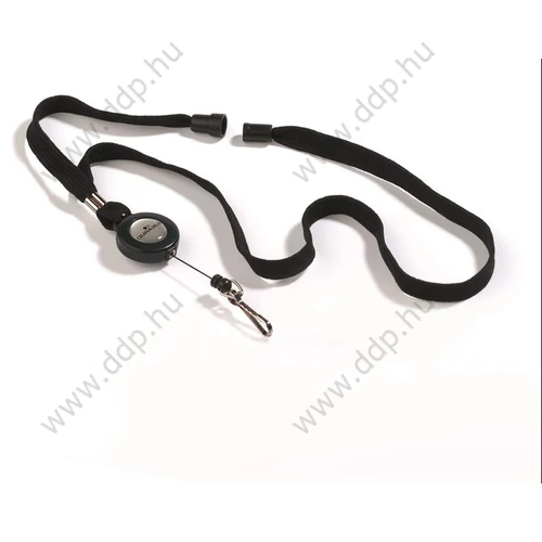 Névkitűző tartó kihúzható szalaggal fekete Durable -822301/P4100-0355-