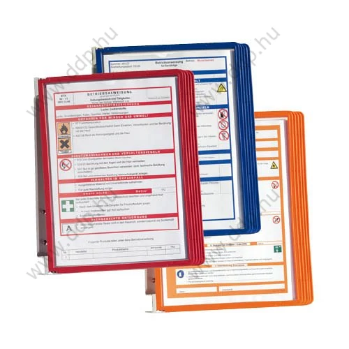 Bemutatótábla tartó fali piros DURABLE VARIO 5db panellel -5551-03-