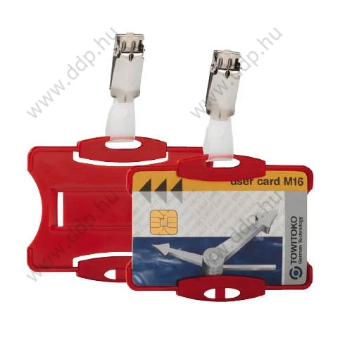 Névkitűző Durable 54x87 mm biztonsági kártyához piros -811803-
