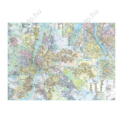 Falitérkép fémléccel 140x100cm Budapest STIEFEL -4870FL-