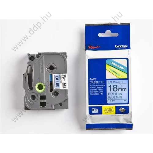 Betűnyomó kazetta 18mm Brother TZe541 szalag kék-fekete -1197-