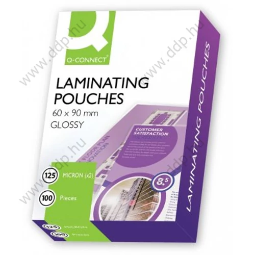 Lamináló fólia 80x120mm 125 mikron (Kiszerelés: 100db/csm) Q-Connect -KF01222-