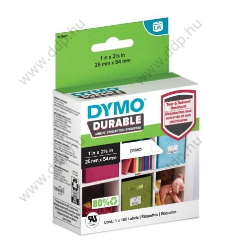 Cím etikett 25mmx54mm tartós többcélú címke 160 db /tekercs DYMO -1976411-