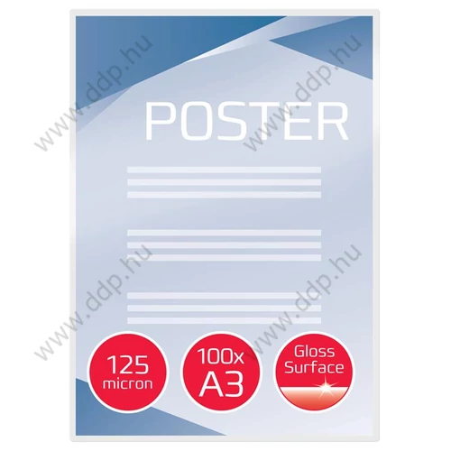 Lamináló fólia A/3 matt 125 micron (Kiszerelés: 100db/csm) GBC