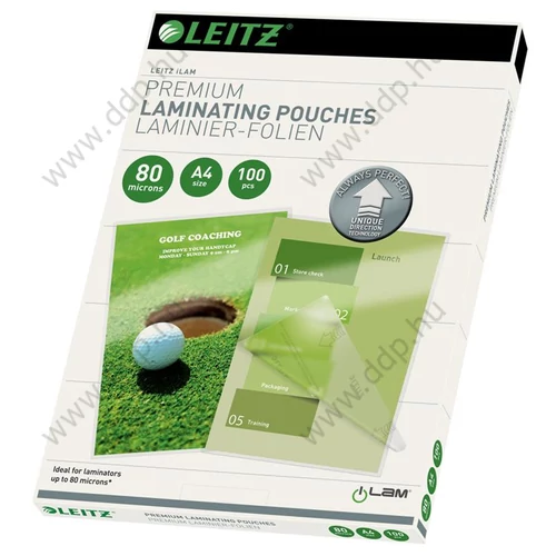 Lamináló fólia A/4 80micron 33818 Leitz/74780000 (Kiszerelés: 100db/csm)