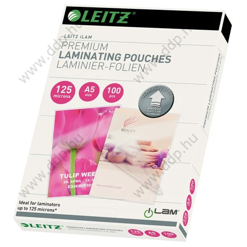 Lamináló fólia meleg UDT A/5 STANDARD 125 micron, LEITZ (Kiszerelés: 100db/csm) -74930000-