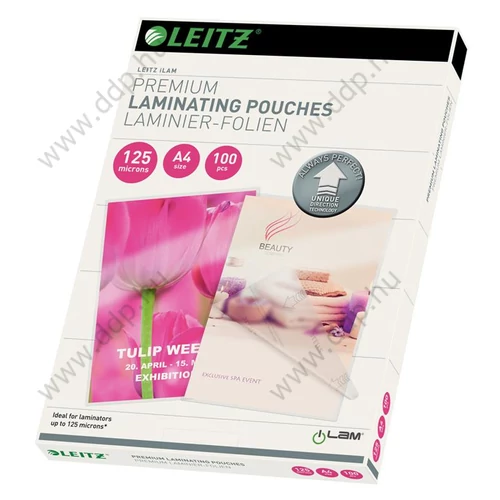 Lamináló fólia A/4 125micron 33835/74810000 LEITZ (Kiszerelés: 100db/csm)