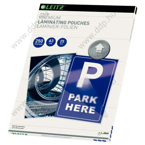 Lamináló fólia LEITZ meleg STANDARD UDT A/3 250 micron (Kiszerelés: 25db/csm) -74910000-