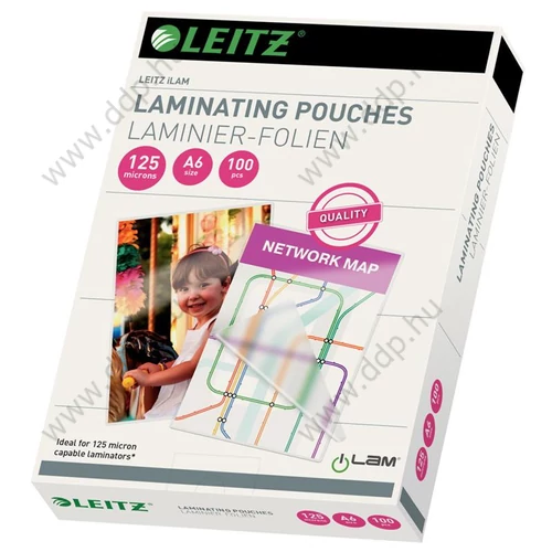 Lamináló fólia LEITZ meleg A6  125 micron (Kiszerelés: 100db/csm) -33806-
