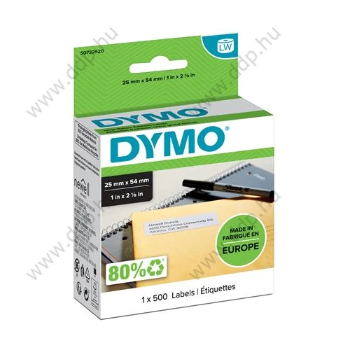 Cím etikett 54x25mm fehér Dymo -S0722520-