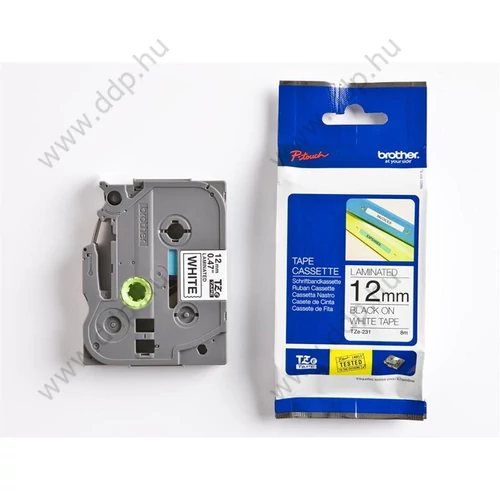Betűnyomó kazetta 12mm Brother TZ231 szalag fehér-fekete -1041-