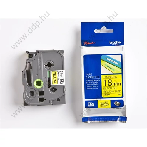Betűnyomó kazetta 18mm Brother TZ641 szalag sárga-fekete -1198-