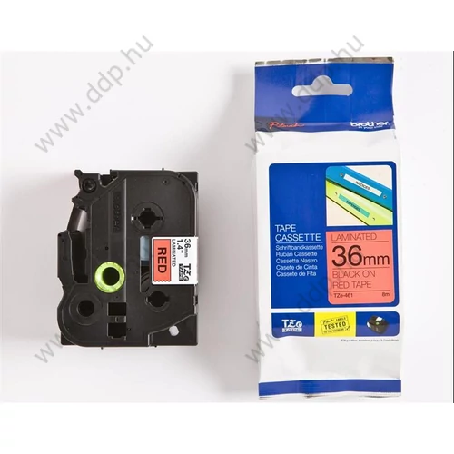 Betűnyomó kazetta 36mm Brother TZe461 szalag piros-fekete -4619-