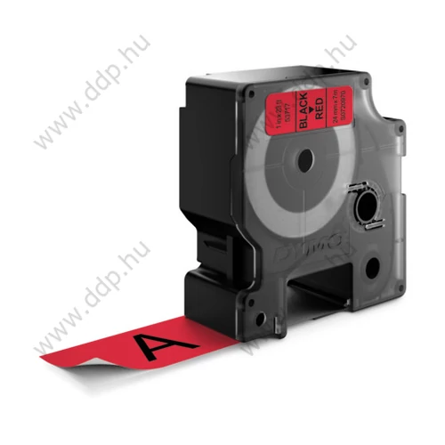 Betűnyomó kazetta gépi 24mmx7m Dymo szalag fekete-piros -S0720970-