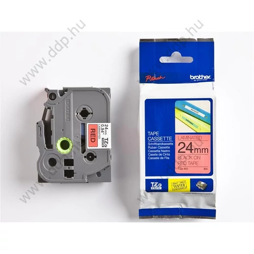Betűnyomó kazetta 24mm Brother TZ451 szalag piros-fekete -1188-