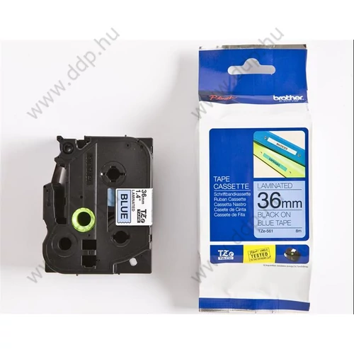 Betűnyomó kazetta 36mm Brother TZe561 szalag kék-fekete -8280-