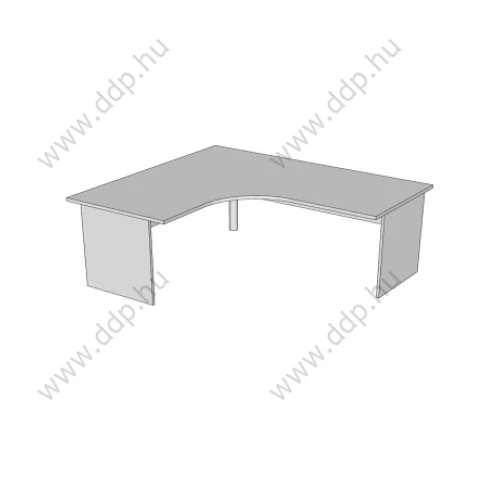 Íróasztal, sarokíves, panellábbal F-120.S 80/80, méret:180/160x80/80x75, B Juhar/natúrfa