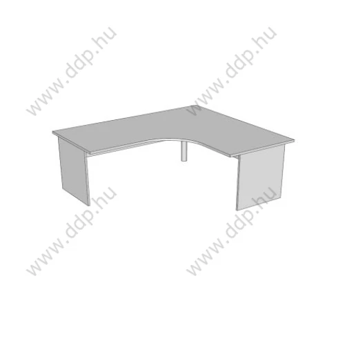 Íróasztal, sarokíves, panellábbal F-120.S 80/80, méret:180/160x80/80x75, J Juhar/natúrfa