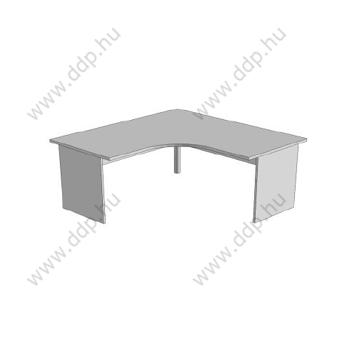 Íróasztal, sarokíves, panellábbal F-121.S 80/80, méret:160/160x80/80x78 cseresznye