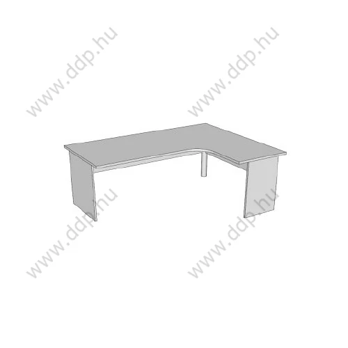 Íróasztal sarokíves, panellábbal F-120.KS 80/60, méret:180/140x80/60x75, J cseresznye