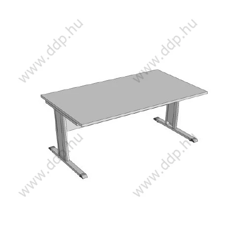 Íróasztal, egyenes, fémlábbal  F-124FL, méret:100x80x75 Calvados/barna
