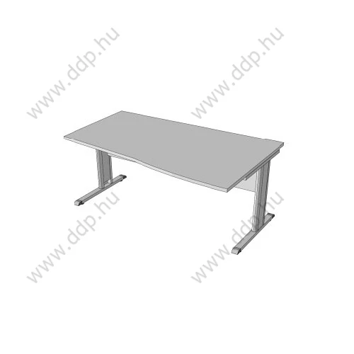 Íróasztal, íves, fémlábbal F-122FL.I 100/80, méret:135x100/80x75,  J Juhar/natúrfa