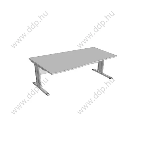Íróasztal, íves, fémlábbal F-120FL.I 80/60, méret:180x80/60x75,  B Bükk/világosbarna